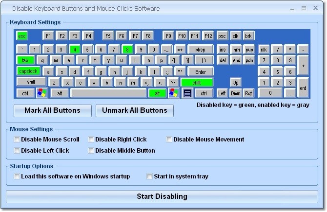 Disable Keyboard Buttons and Mouse Clicks Software