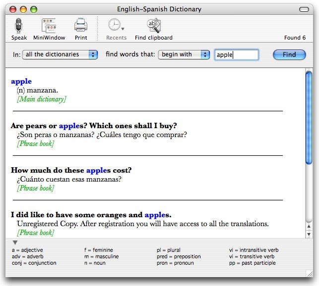 English-Spanish Dictionary for Mac