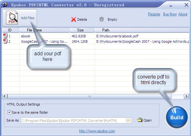 Epubor PDF2HTML Converter