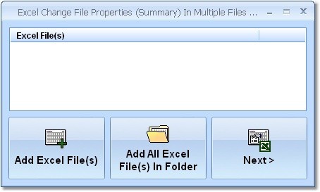 Excel Change File Properties (Summary) In Multiple Files Software