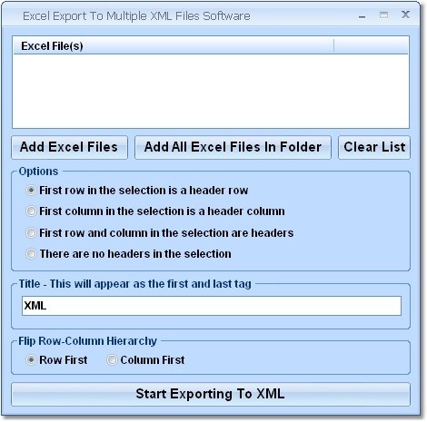 Excel Export To Multiple XML Files Softw