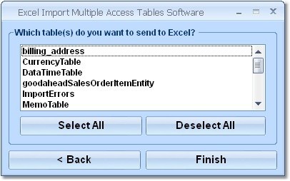 Excel Import Multiple Access Tables Software