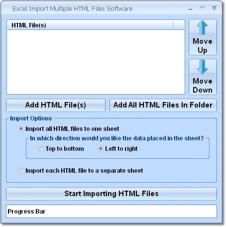 Excel Import Multiple HTML Files Softwar
