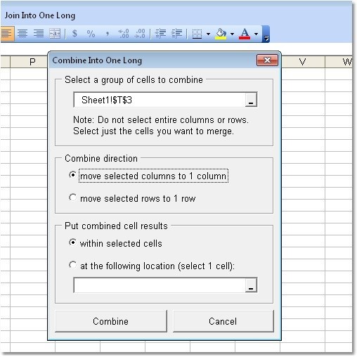 Excel Join Multiple Rows or Columns Into One Long Row or Column Software