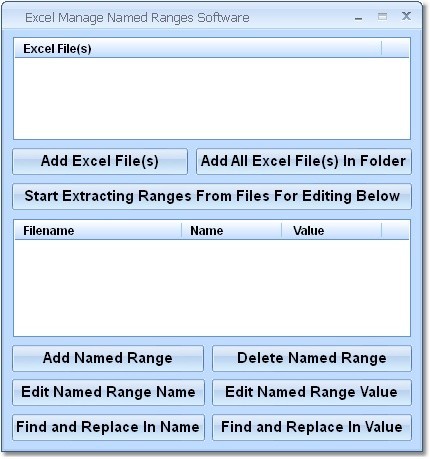 Excel Manage Named Ranges Software