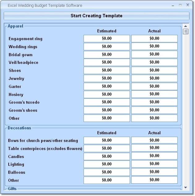 Excel Wedding Budget Template Software
