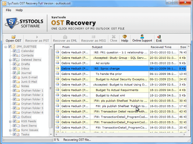 Exchange OST File Repair