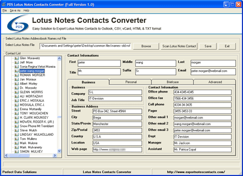 Export Notes Contacts