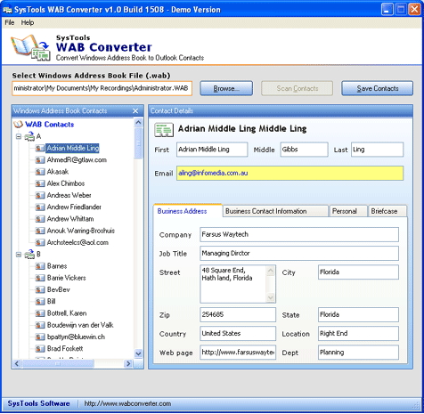 Export Outlook Express Address Book to Excel