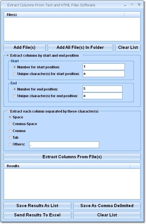 Extract Columns From Text and HTML Files Software