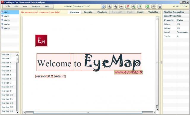 EyeMap - Eye Movement Data Analyzer