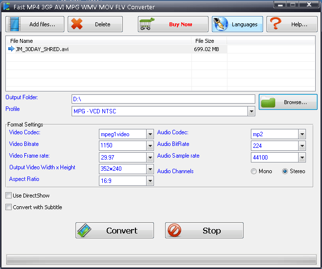 Fast MPG VCD SVCD Converter