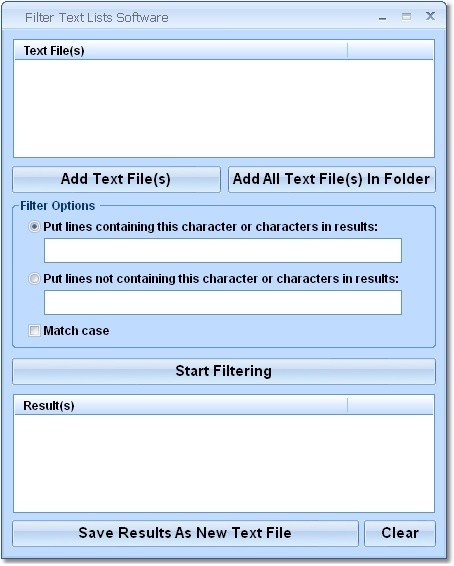 Filter Text Lists Software