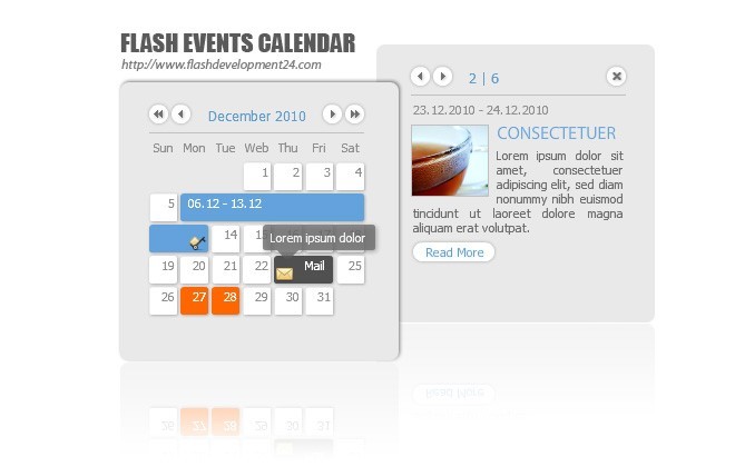 Flash Events Calendar DW Extension