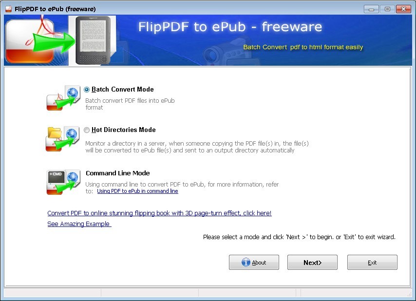 Flip PDF to ePUB - Freeware