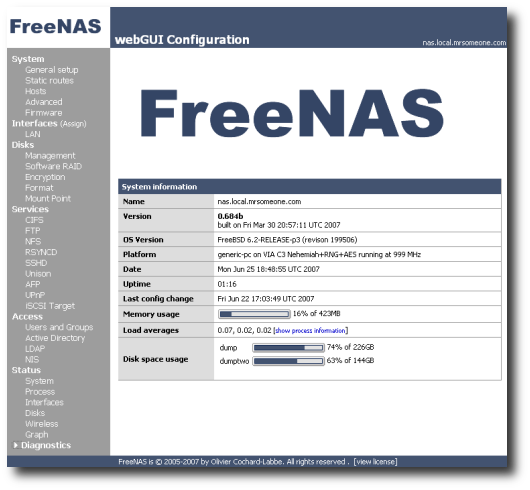 FreeNAS x64 0.8.0.3 Beta