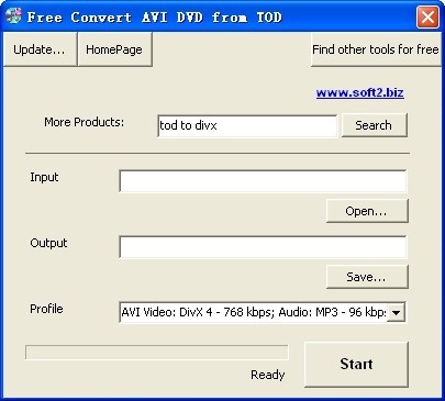 Free Convert AVI DVD from TOD