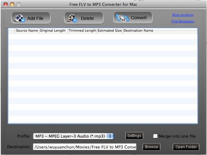 Free FLV to MP3 Converter for Mac