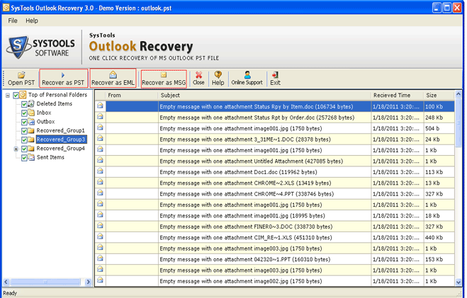 Free Outlook Recovery Software
