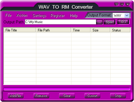 Free WAV TO RM Converter