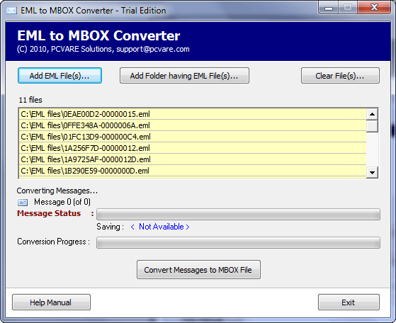 Import EML to MBOX