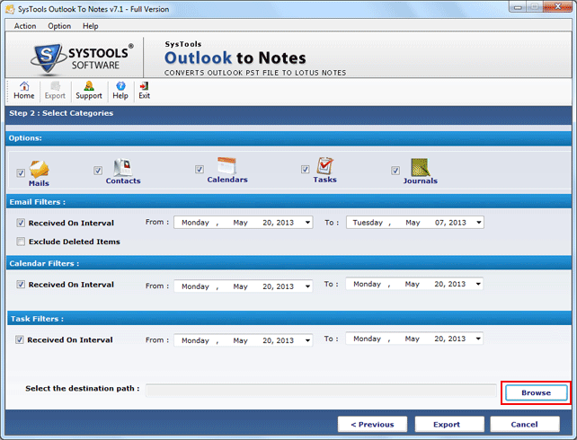 Import Outlook PST to Lotus Notes
