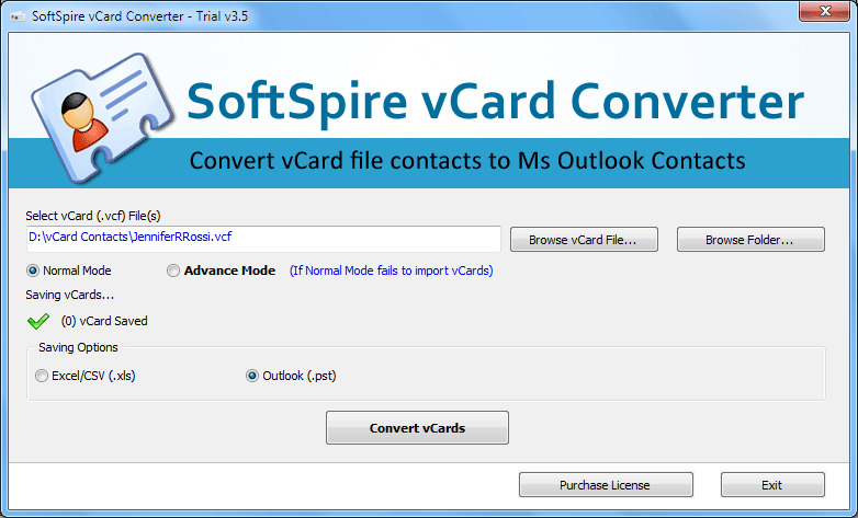 Import VCF to Excel
