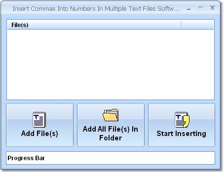 Insert Commas Into Numbers In Multiple Text Files Software