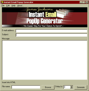 Instant Email Pop Up Generator