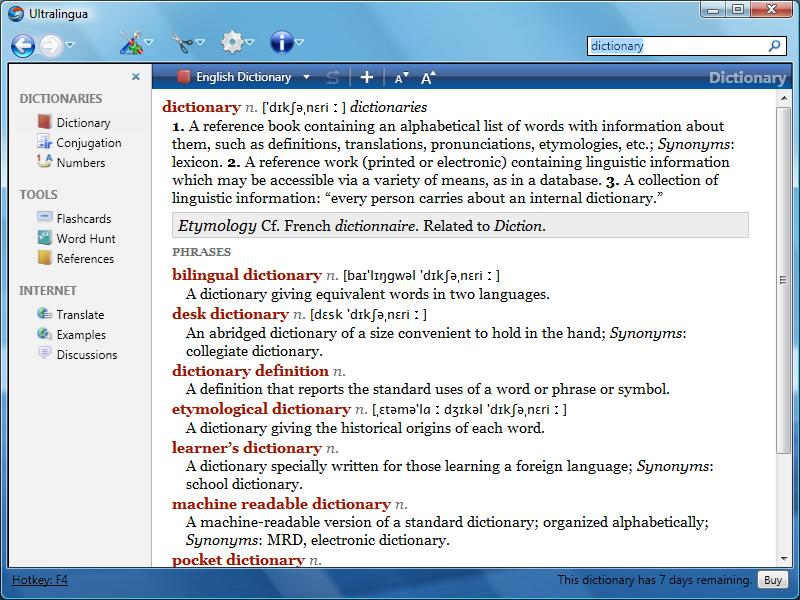Italian-English Collins Pro Dictionary for Windows