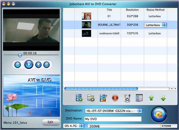 Joboshare AVI to DVD Converter for Mac