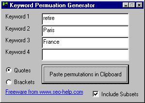 Keyword Permutation Generator