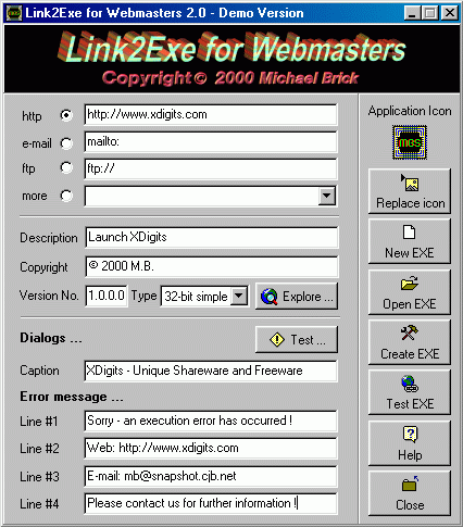 Link2Exe for Webmasters