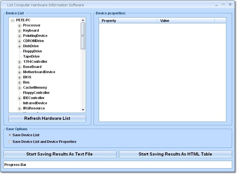 List Computer Hardware Information Software