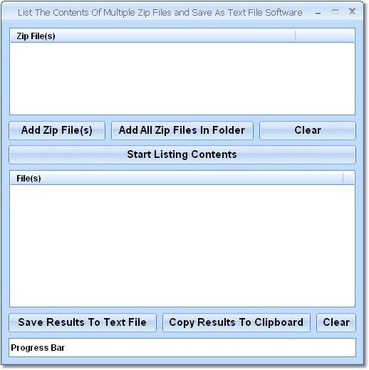 List The Contents Of Multiple Zip Files and Save As Text File Software