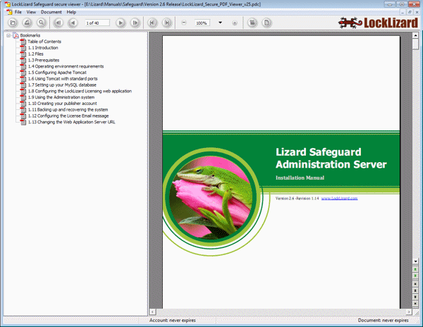 LockLizard PDF DRM - secure PDC viewer