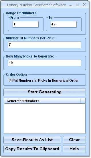 Lottery Number Generator Software