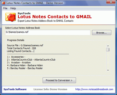 Lotus Notes Address Book to Gmail Contacts