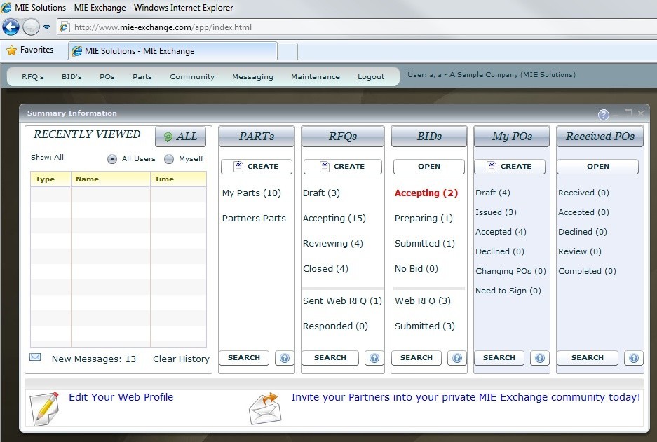MIE Exchange BB Portal Software