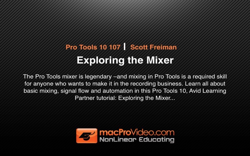 MPV's Pro Tools 10 107 - Exploring the Mixer