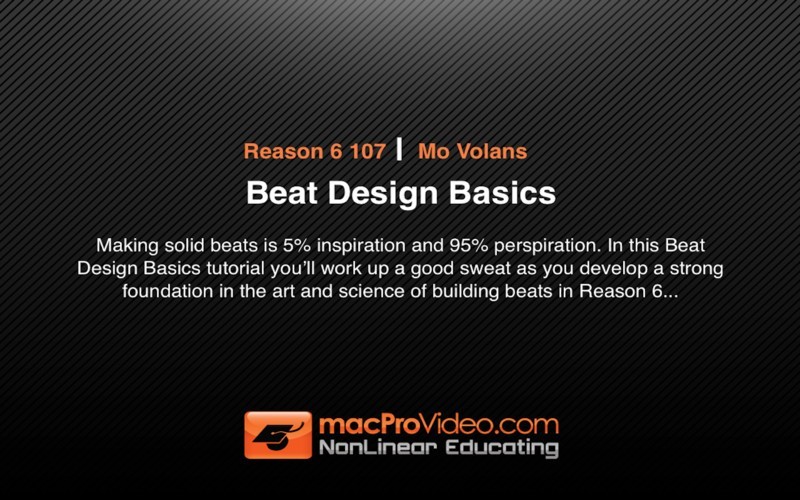 MPV's Reason 6 107 - Beat Design Basics