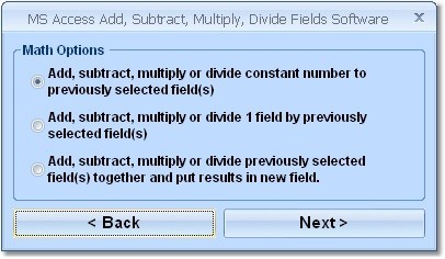MS Access Add, Subtract, Multiply, Divide Fields Software