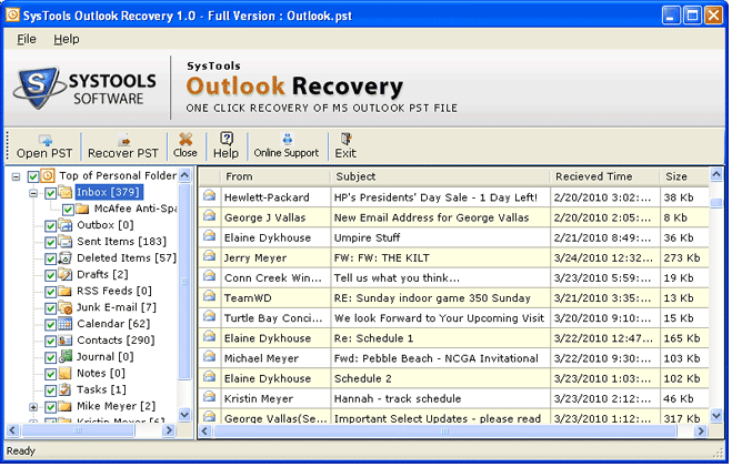 MS Outlook PST Recovery Tool