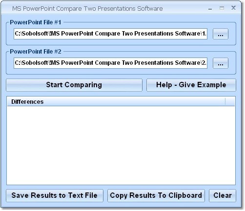 MS PowerPoint Compare Two Presentations Software
