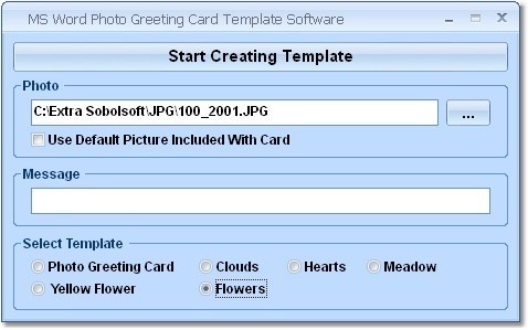 MS Word Photo Greeting Card Template Software