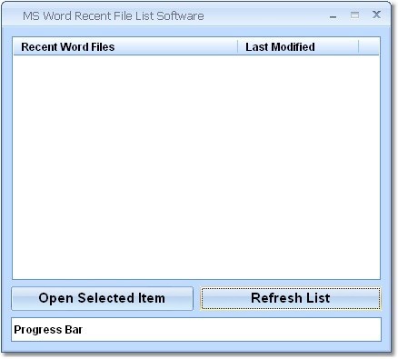 MS Word Recent File List Software