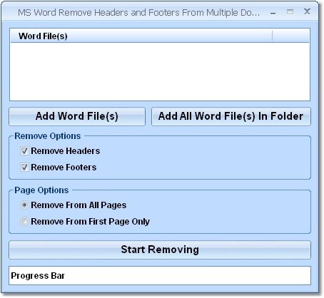 MS Word Remove Headers and Footers From