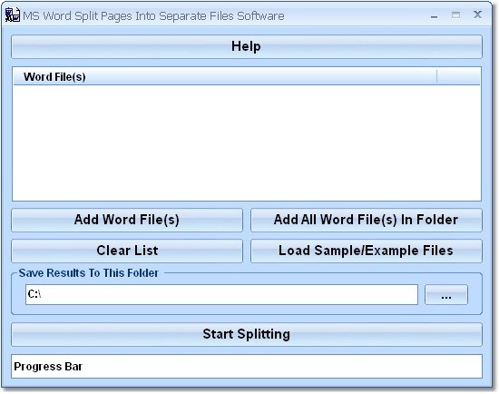 MS Word Split (Divide, Save) Pages Into Separate Files Software