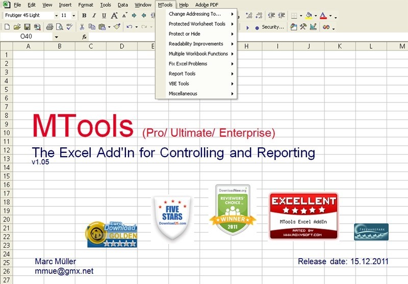 MTools Excel Add-In (Free)