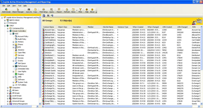Manage Active Directory Reports